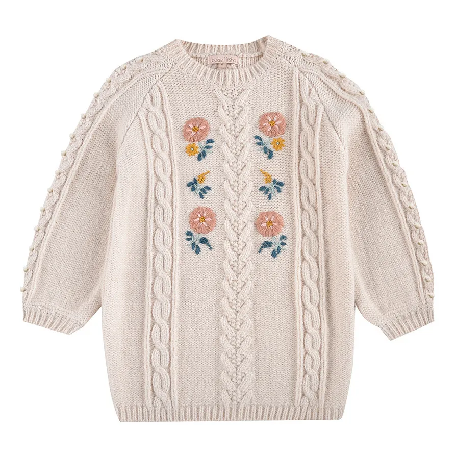Robe Pull Desigual Manches Courtes Brodée - Taille 36 - Laine - Occasion En Parfait état