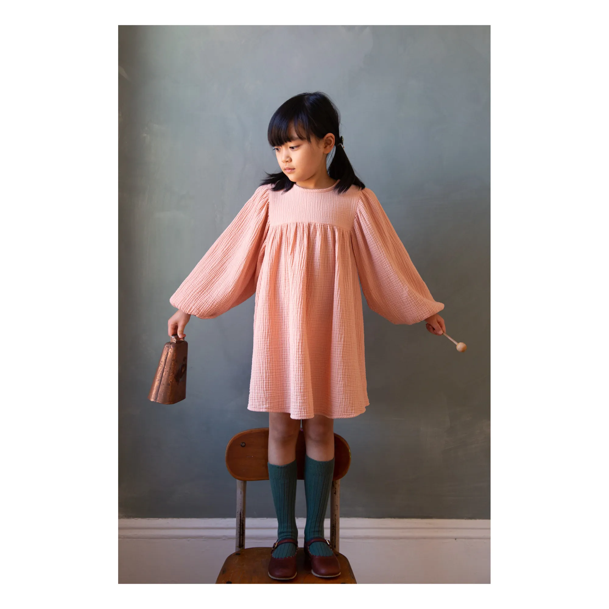 Soor Ploom - Clémentine Cotton Muslin Dress - Pale pink | Smallable