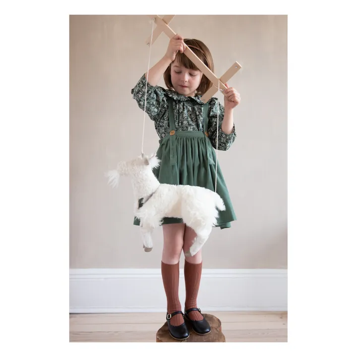 Mavis Corduroy Suspender Skirt | Sage