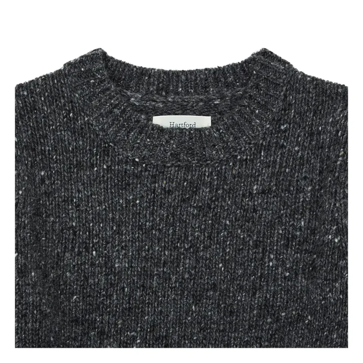 Jersey de lana de alpaca Donegal Chiné | Gris Carbón- Imagen del producto n°1