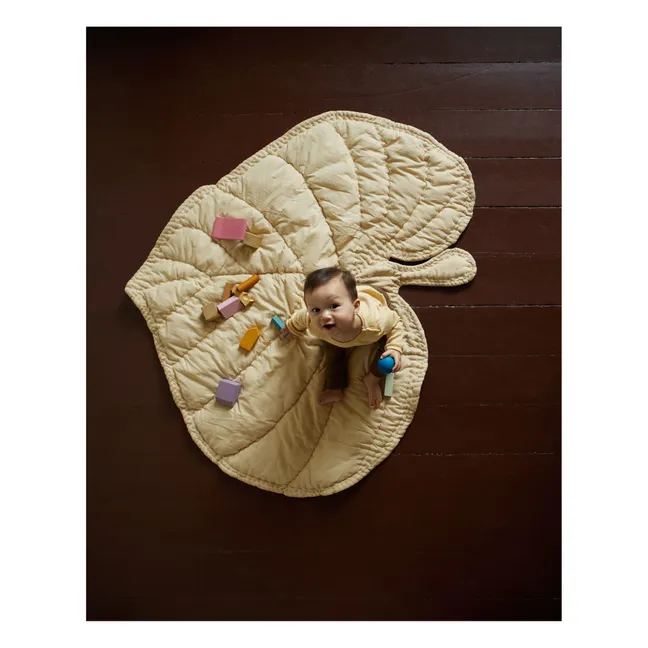 Tapis d'éveil Feuille en coton bio | Beige
