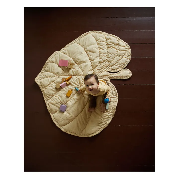 Tapis d'éveil Feuille en coton bio | Beige- Image produit n°1