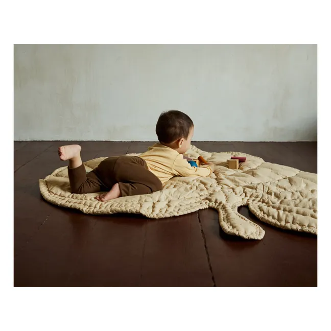 Tapis d'éveil Feuille en coton bio | Beige