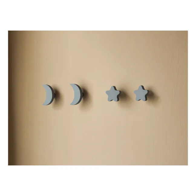 Star and Moon Hooks - Set of 4 | Blue