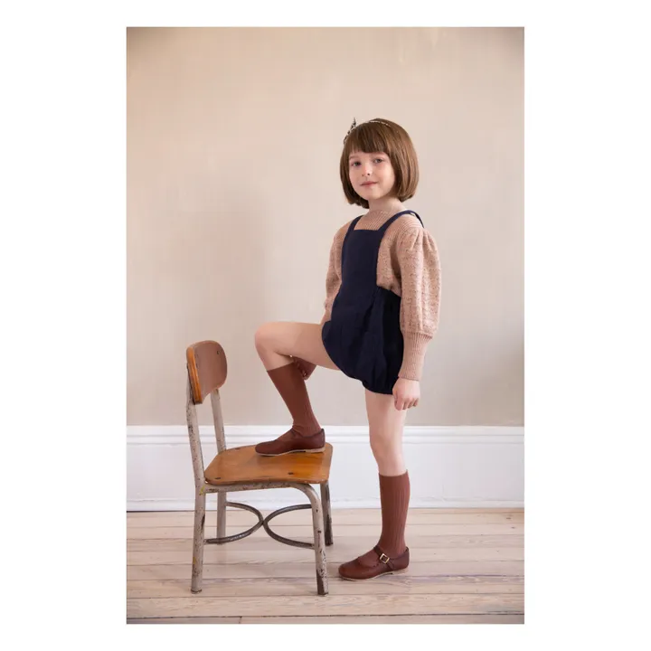 Soor Ploom - Oona Linen and Cotton Romper - Navy blue