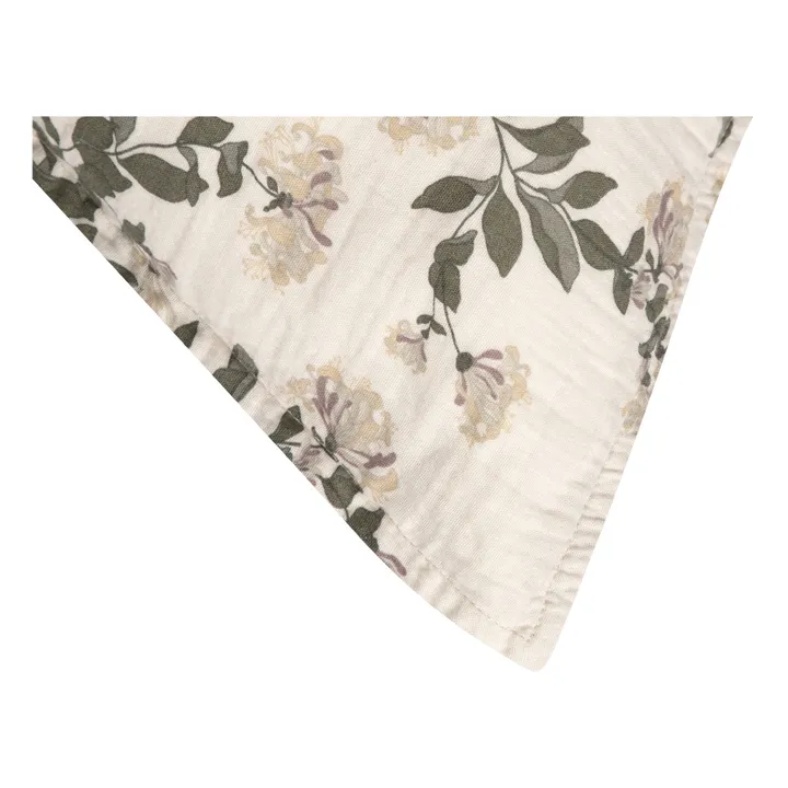 Taie d'oreiller Honeysuckle en mousseline de coton  | Ecru- Image produit n°2
