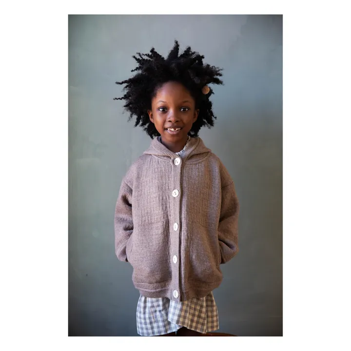 Soor Ploom - Elfin Merino Wool Hooded Coat - Taupe brown