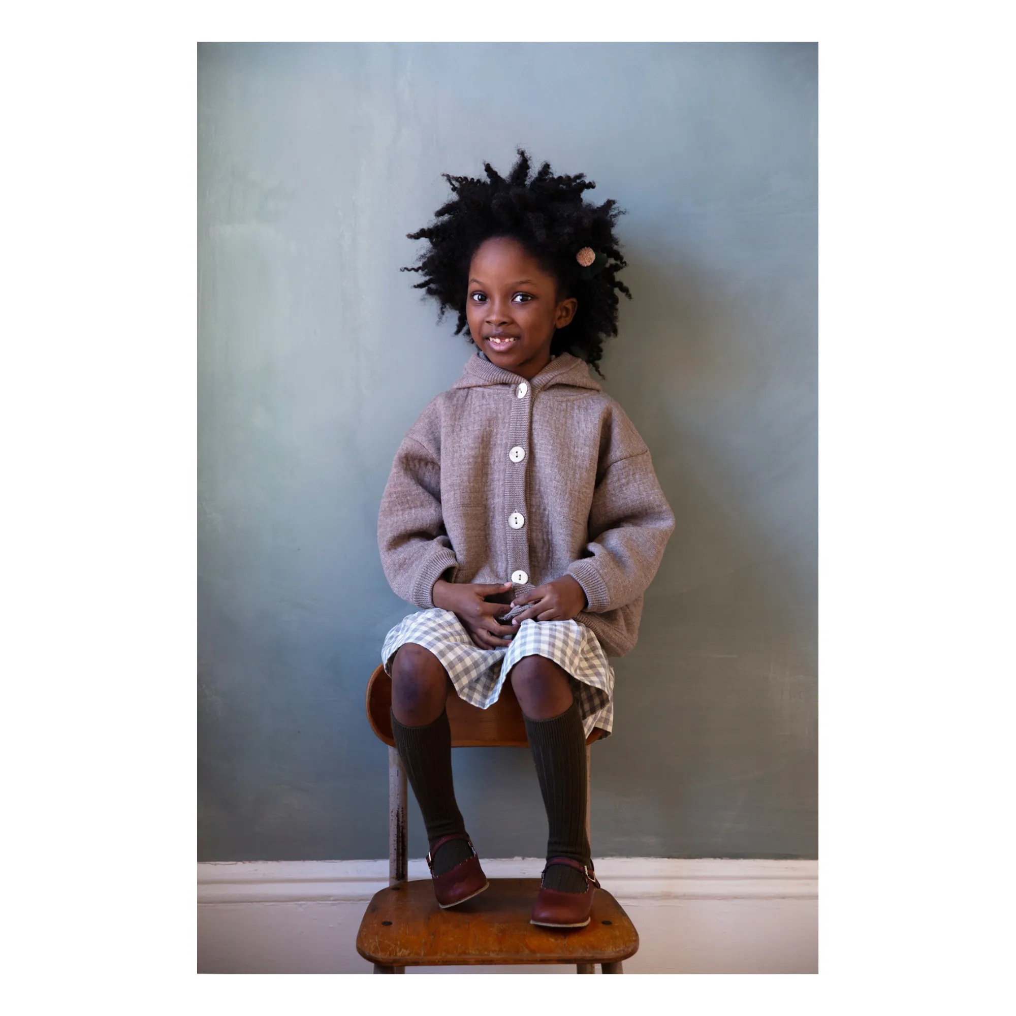Soor Ploom - Elfin Merino Wool Hooded Coat - Taupe brown | Smallable
