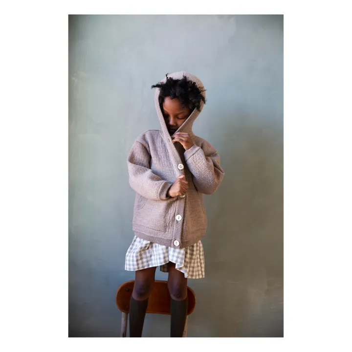 Soor Ploom - Elfin Merino Wool Hooded Coat - Taupe brown