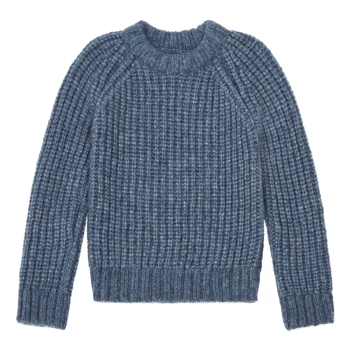 Maglione in lana merino di alpaca per bambini Martin | Blu- Immagine del prodotto n°0