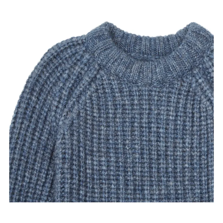 Maglione in lana merino di alpaca per bambini Martin | Blu- Immagine del prodotto n°2