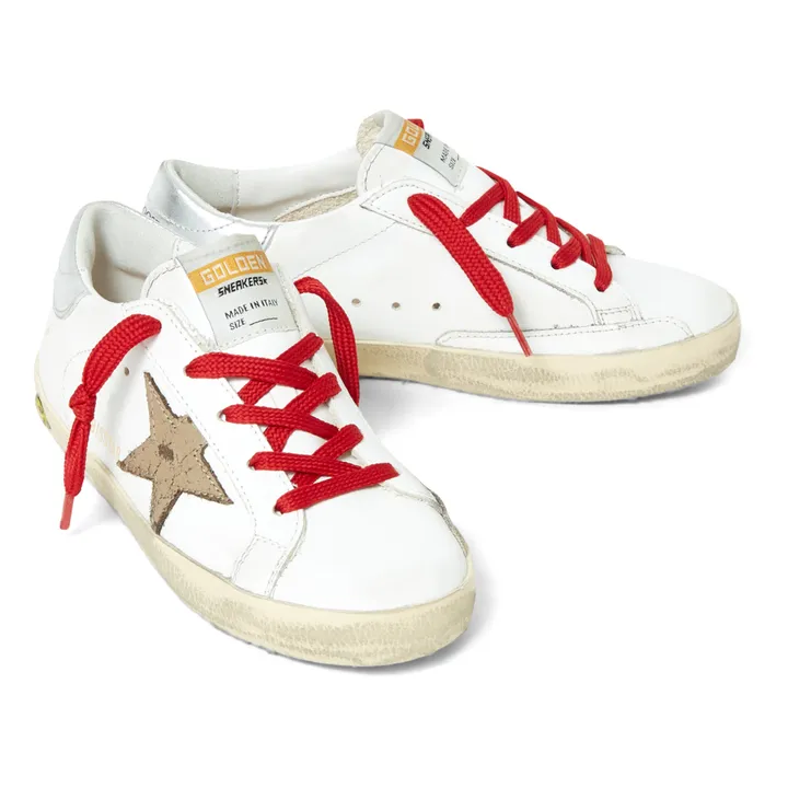 Sneakers Super Star Stern aus Craquelé-Leder | Khaki- Produktbild Nr. 1
