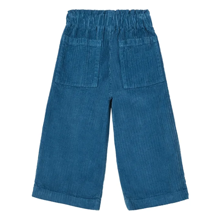 Pantaloni in velluto, in cotone bio, modello: Chacha | Blu anatra- Immagine del prodotto n°1