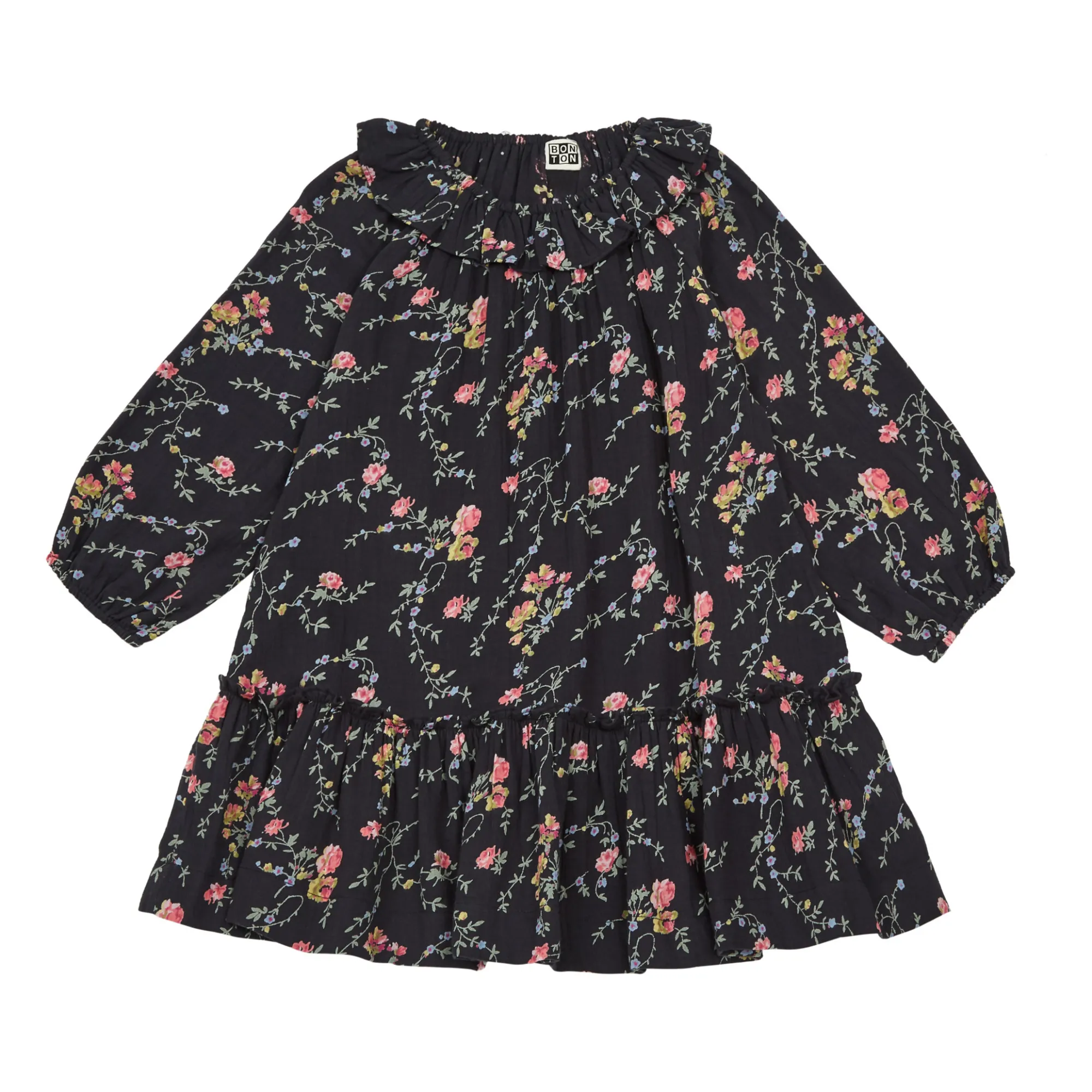 Bonton Midnight Blue Daria Cotton Muslin Dress