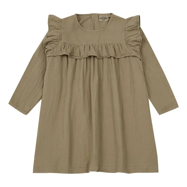 Gisele Cotton Muslin Dress | Khaki- Product image n°0