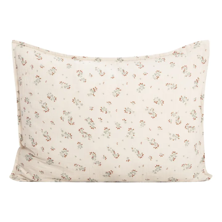 Clover Cotton Muslin Pillowcase | Ecru- Product image n°0