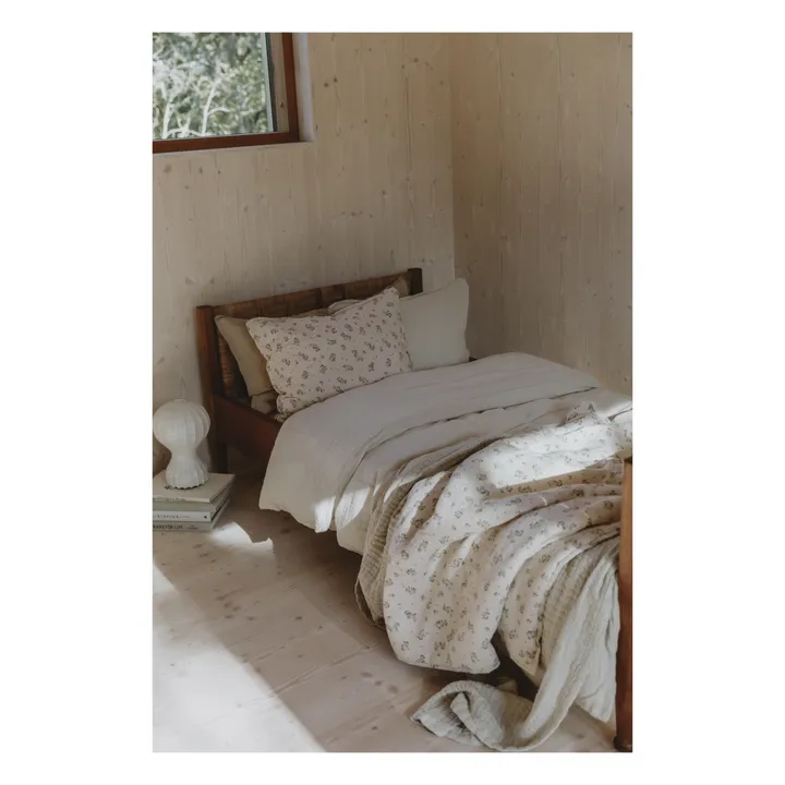 Clover Cotton Muslin Pillowcase | Ecru- Product image n°1