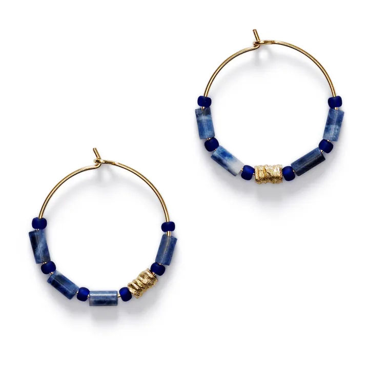 Azzuro Hoop Earrings | Navy blue- Product image n°0