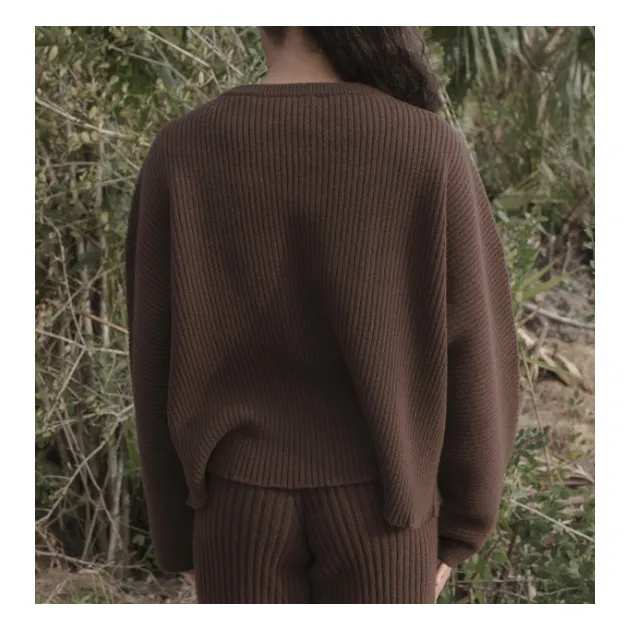Weicher Sweatshirt aus Merinowolle | Braun- Produktbild Nr. 2