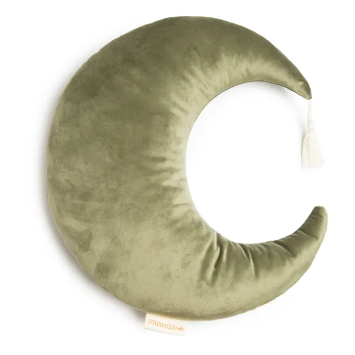 Cuscino, modello: Pierrot, in velluto | Verde oliva- Immagine del prodotto n°0