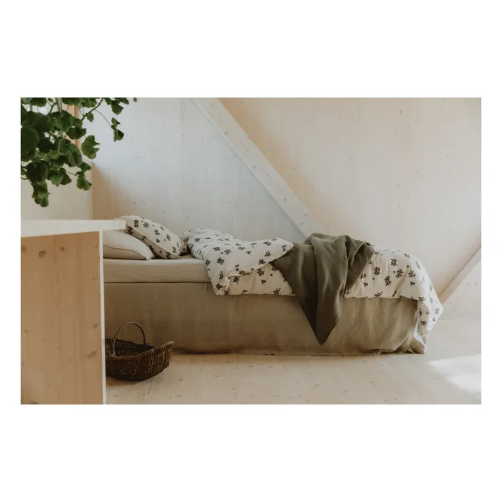 Blackberry Organic Cotton Muslin Bedding Set | Green- Product image n°1