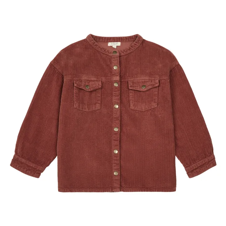 Camicia in velluto, modello: Sacha | Rosso mattone- Immagine del prodotto n°0