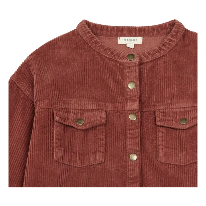 Camicia in velluto, modello: Sacha | Rosso mattone- Immagine del prodotto n°4