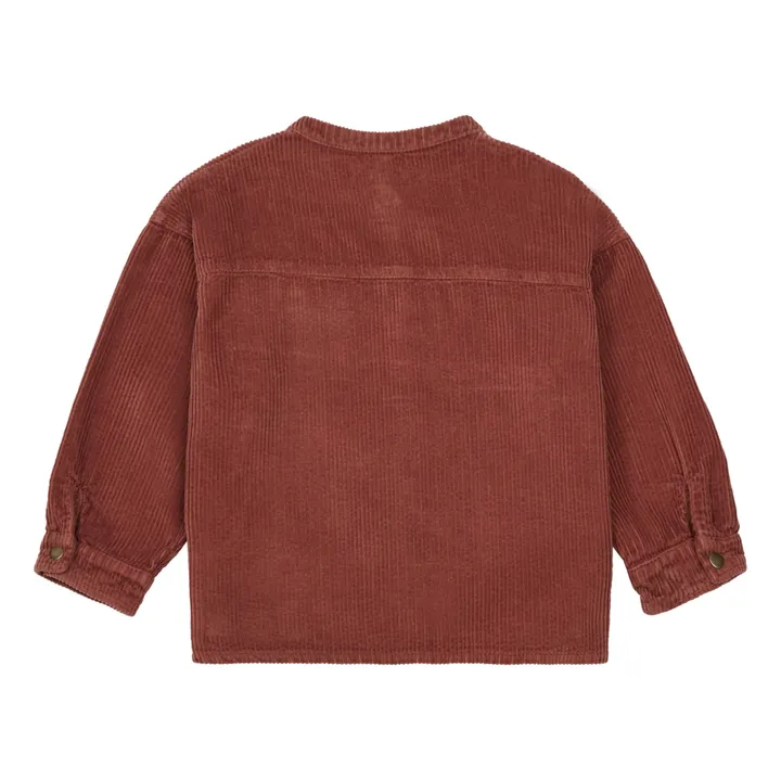 Camicia in velluto, modello: Sacha | Rosso mattone- Immagine del prodotto n°5