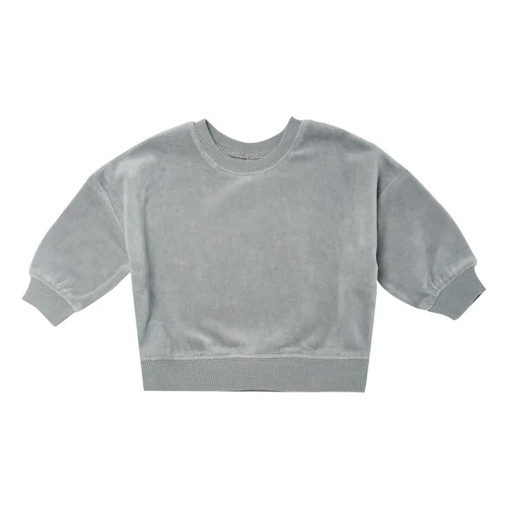 Organic Cotton Velour Sweatshirt | Grey- Product image n°0