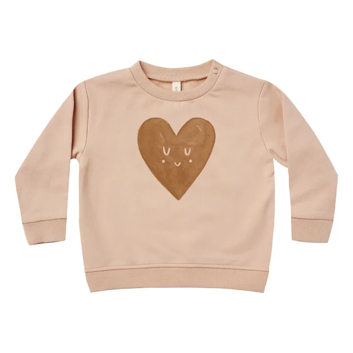 Organic Cotton Heart Sweatshirt | Pale pink- Product image n°0
