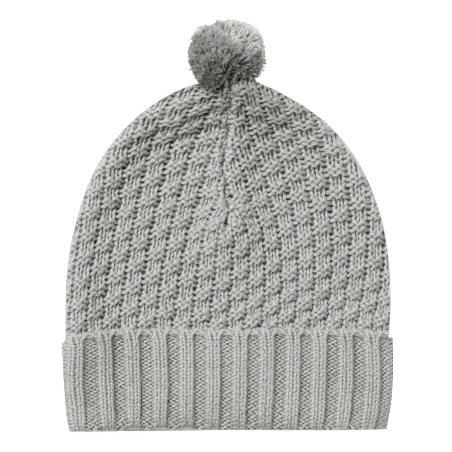 Quincy Mae - Bonnet Pom Pom Tricoté Coton Bio (Quincy Mae) - Image 1