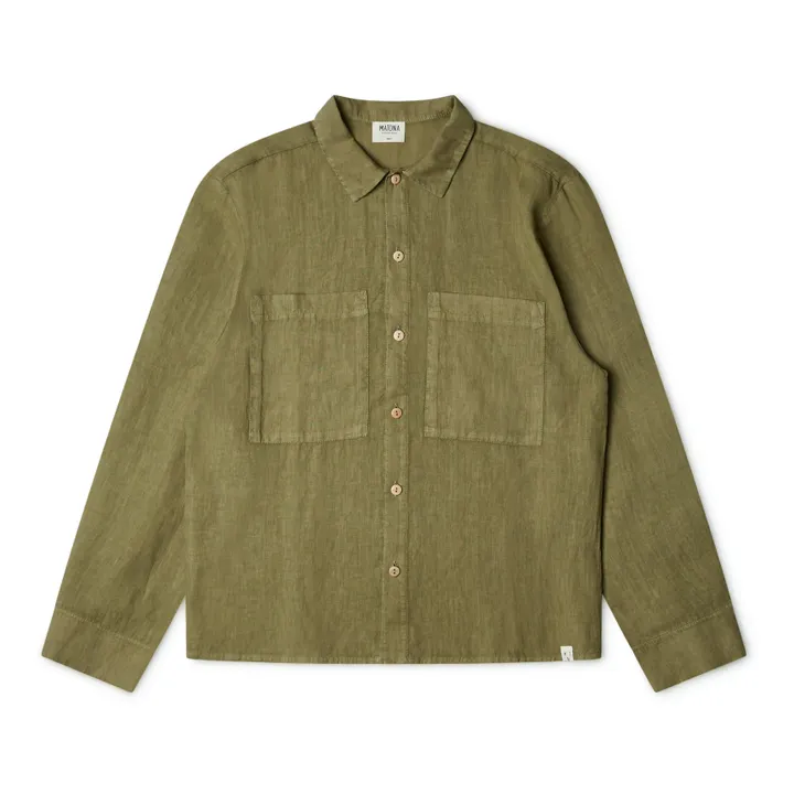 Camicia di lino Bobbie - Collezione Donna  | Verde oliva- Immagine del prodotto n°0