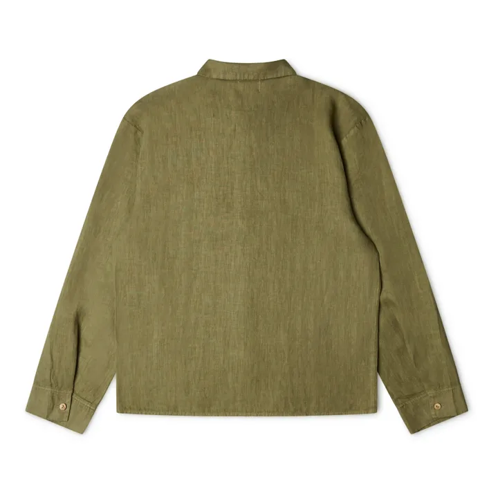 Camicia di lino Bobbie - Collezione Donna  | Verde oliva- Immagine del prodotto n°2