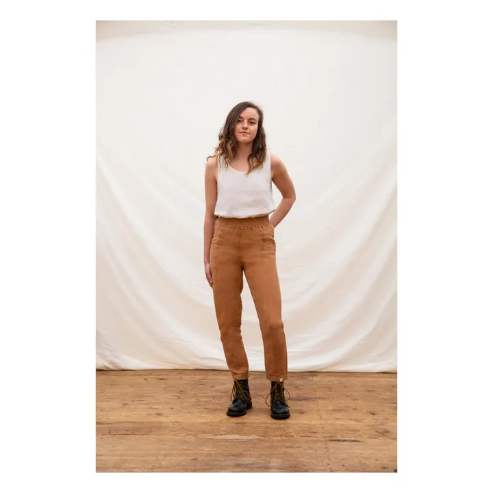 Pantalon Lin Bonnie - Collection Femme  | Rouille- Image produit n°1