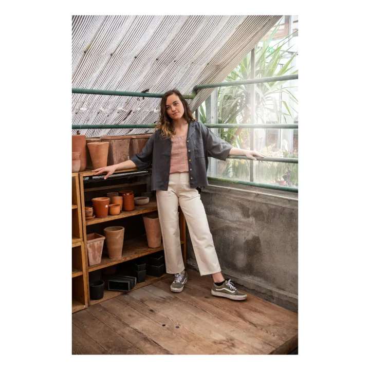 Pantalón vaquero de algodón orgánico Utility - Colección Mujer  | Crudo- Imagen del producto n°4