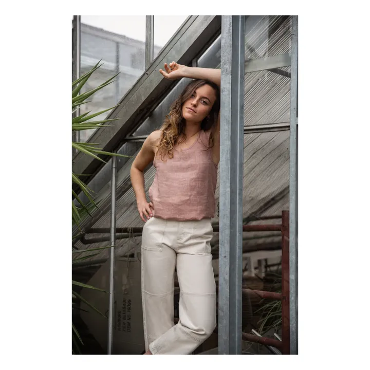 Pantalón vaquero de algodón orgánico Utility - Colección Mujer  | Crudo- Imagen del producto n°7