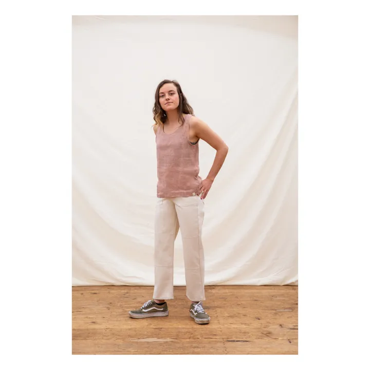 Pantalón vaquero de algodón orgánico Utility - Colección Mujer  | Crudo- Imagen del producto n°8
