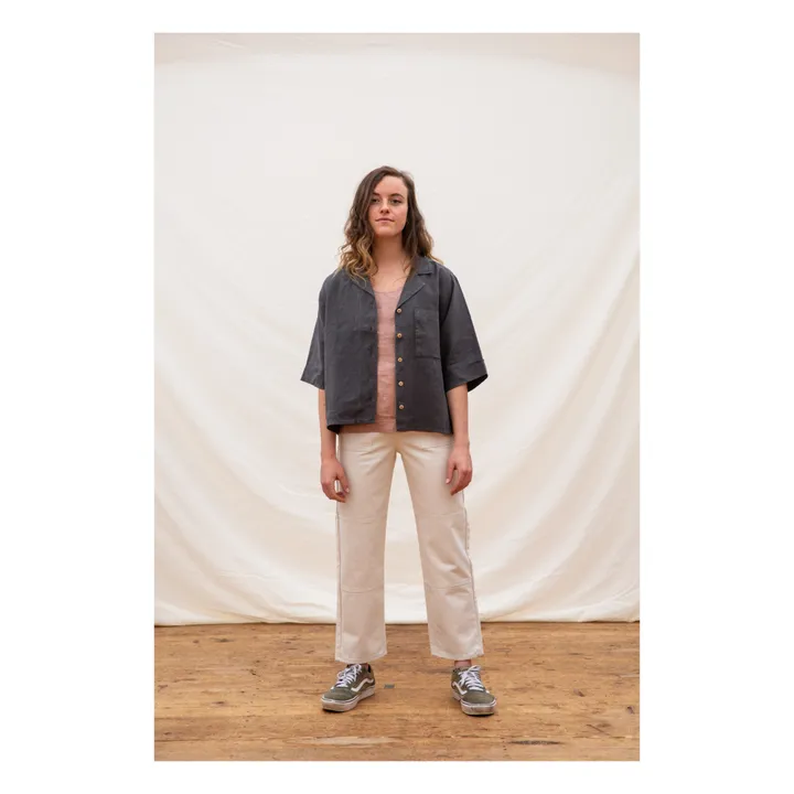 Pantalón vaquero de algodón orgánico Utility - Colección Mujer  | Crudo- Imagen del producto n°0