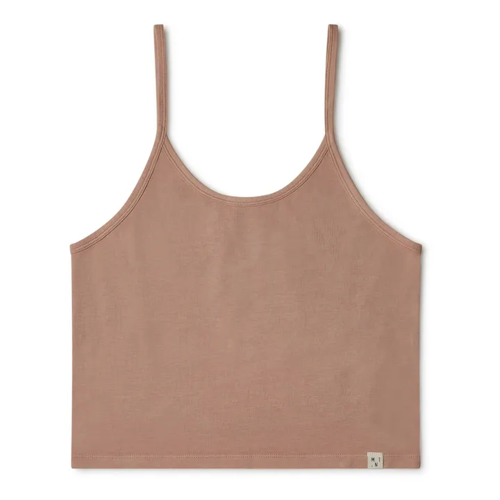 Organic Cotton Cropped Tank Top - Women’s Collection  | Terracotta- Product image n°0
