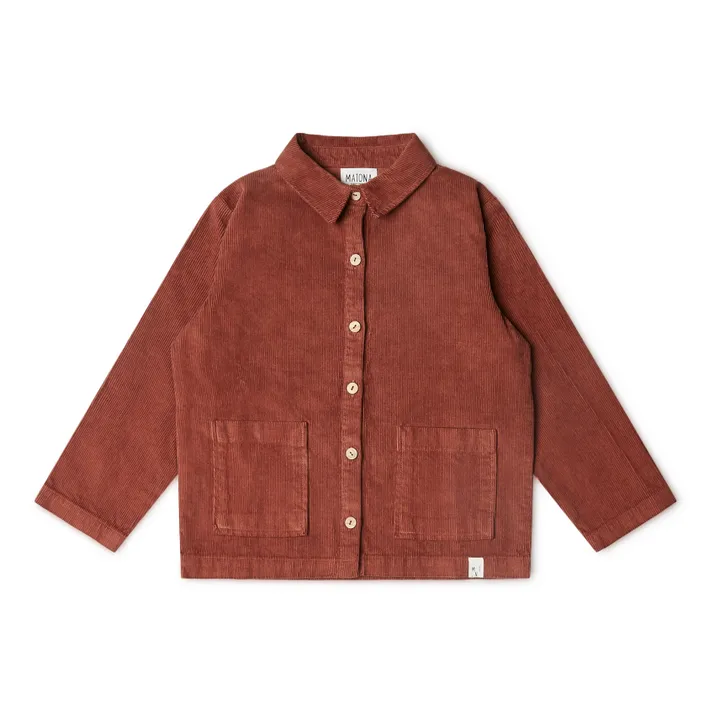 Porter Organic Cotton Corduroy Shirt | Brick red- Product image n°0