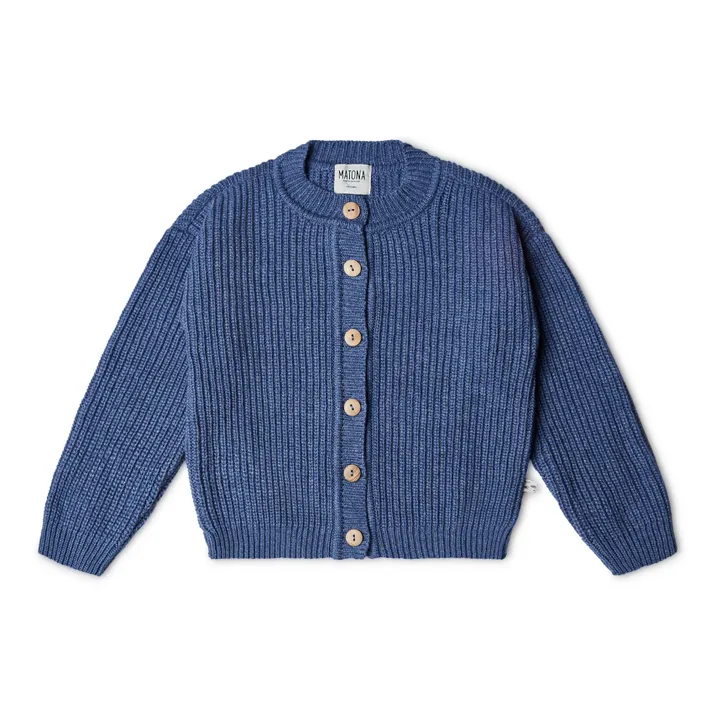 Nico Recycled Knit Cardigan | Blue- Product image n°0