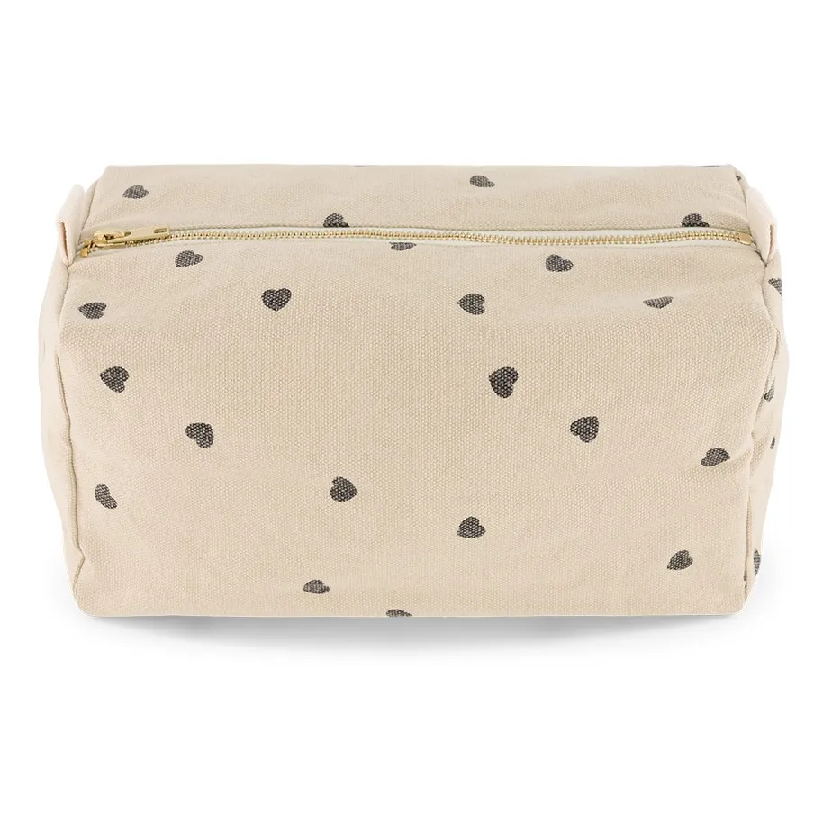 Rose In April Sand Vic Hearts Makeup Bag