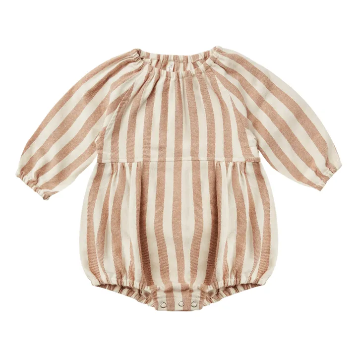 Stripped Romper | Camel- Product image n°0