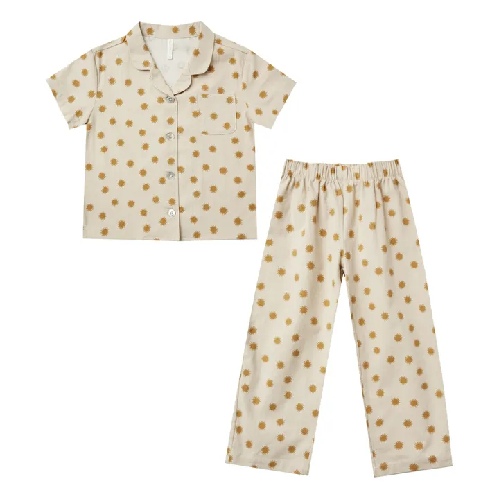 Conjunto de pijama de algodón orgánico Sol | Crema- Imagen del producto n°0