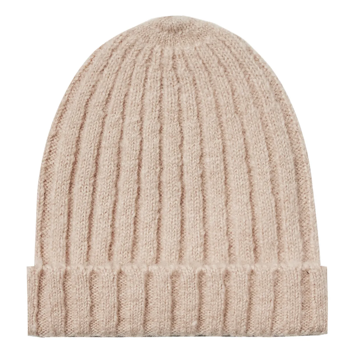 Rylee + Cru Beige Ribbed Beanie