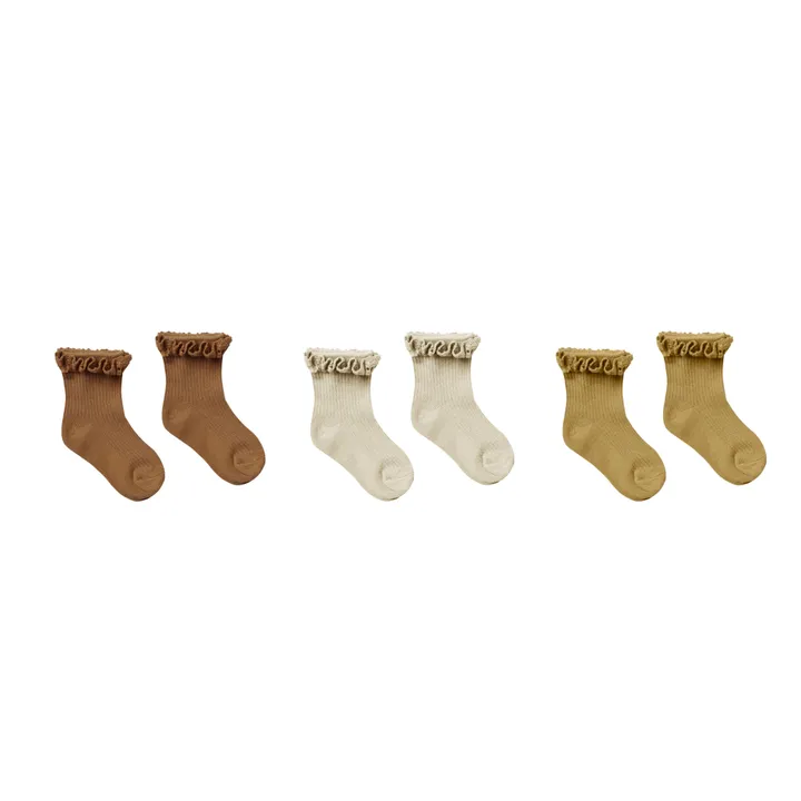 Socken Volants 3er-Pack | Kamelbraun- Produktbild Nr. 0