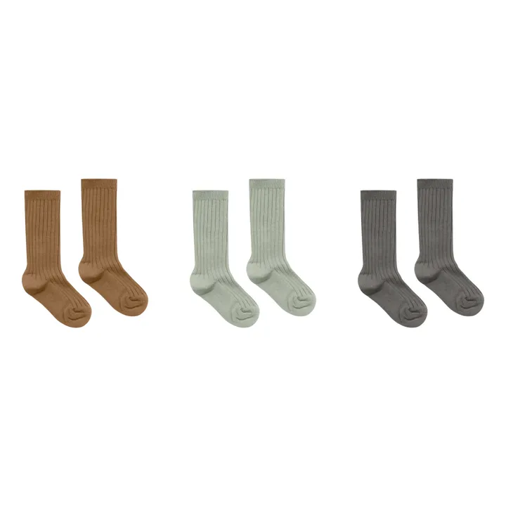 Lote de 3 pares de calcetines acanalados | Verde- Imagen del producto n°0