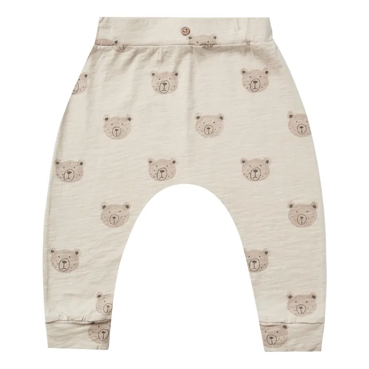 Pantaloni in stile Sarouel, motivo: Orso | Crema- Immagine del prodotto n°0