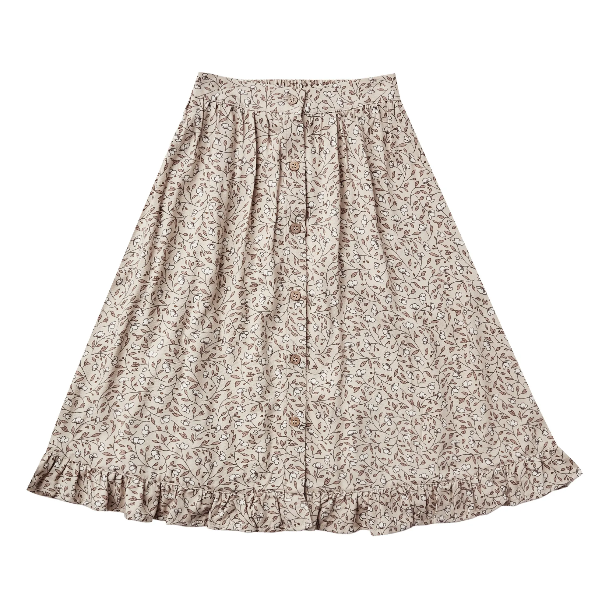 Rylee + Cru Cream Floral Midi Skirt