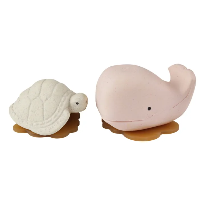 Cofanetto di giocattoli per il bagnetto riciclati - Tartaruga e balena | Rosa- Immagine del prodotto n°0